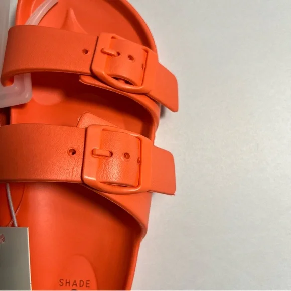 Women's Neida Eva Two Band Slide Sandals - Shade & Shore Coral Red Sz 6 NWT - Picture 4 of 6